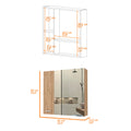 Kenya Medicine Cabinet, Mirror, Double Door, Four Interior Shelves Beige 2 4 18 To 23 In 24 To 31 In Mirror Included Bathroom Wall Mounted Modern 5 10 Inches Melamine Engineered Wood
