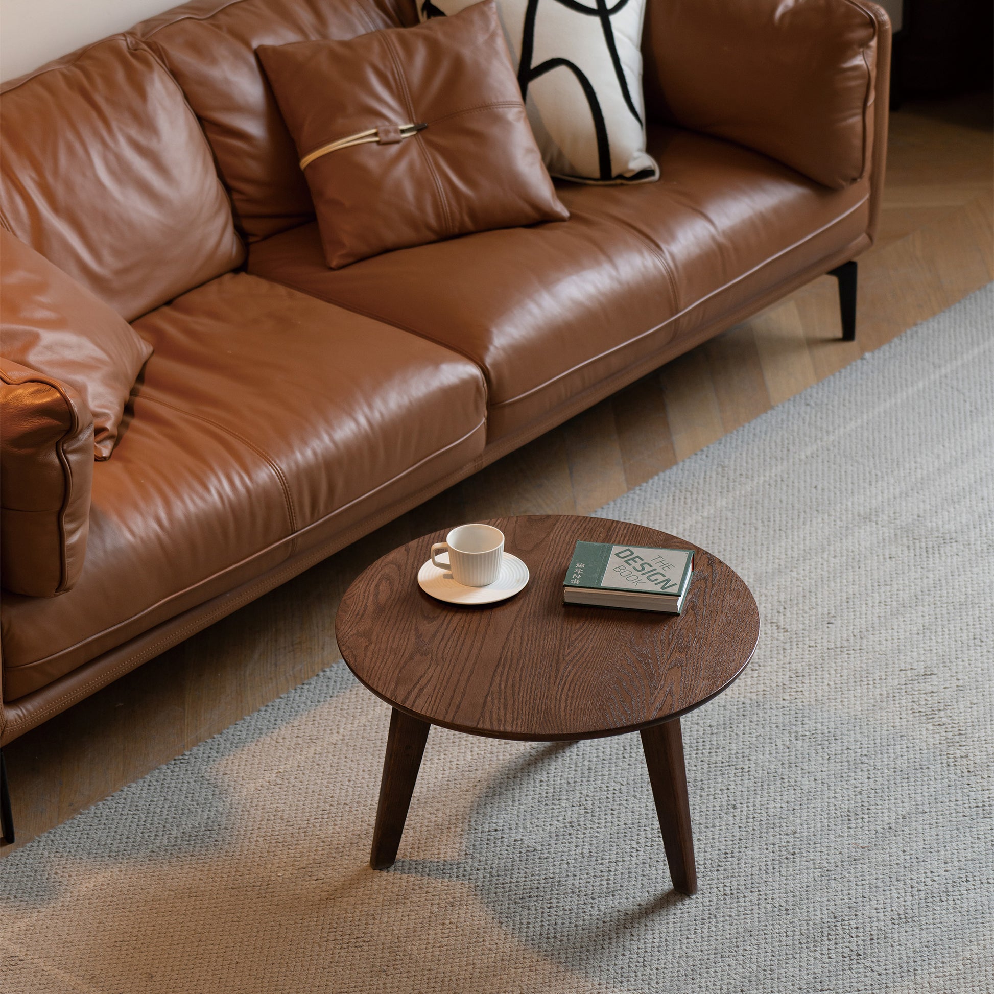 Center Table Low Table 100% Solid Oak Wood Top Plate Desk Coffee Table Width 60 X Depth60 X Height 35 Cm Study Desk Work From Home Easy To Assemble Walnut Color Wood Desk Oak Brown Primary Living Space Oak Round Open Storage Coffee & End Tables Wood