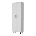 Oklahoma Tall Pantry Cabinet, Cupboard Storage Organizer With 5 Shelf White Mdf Engineered Wood