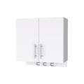 Weiser Wall Storage Cabinet, Space Saver Storage Cabinet With Broom Hangers White Mdf Engineered Wood