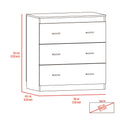 Dove Three Drawer Dresser, Superior Top Beige Mdf Engineered Wood
