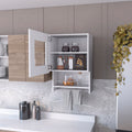 Sunriver Corner Shelf With Cabinet, 3 Tier Shelf, Metal Handles White Mdf Engineered Wood