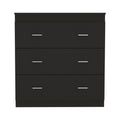 Dove Three Drawer Dresser, Superior Top Black Mdf Engineered Wood
