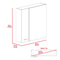 Kenya Medicine Cabinet, Mirror, Double Door, Four Interior Shelves White Mdf Engineered Wood