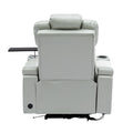Pu Leather Power Recliner Individual Seat Home Theater Recliner With Cooling Cup Holder, Bluetooth Speaker, Led Lights, Usb Ports, Tray Table, Arm Storage For Living Room, Grey Grey Foam Pu