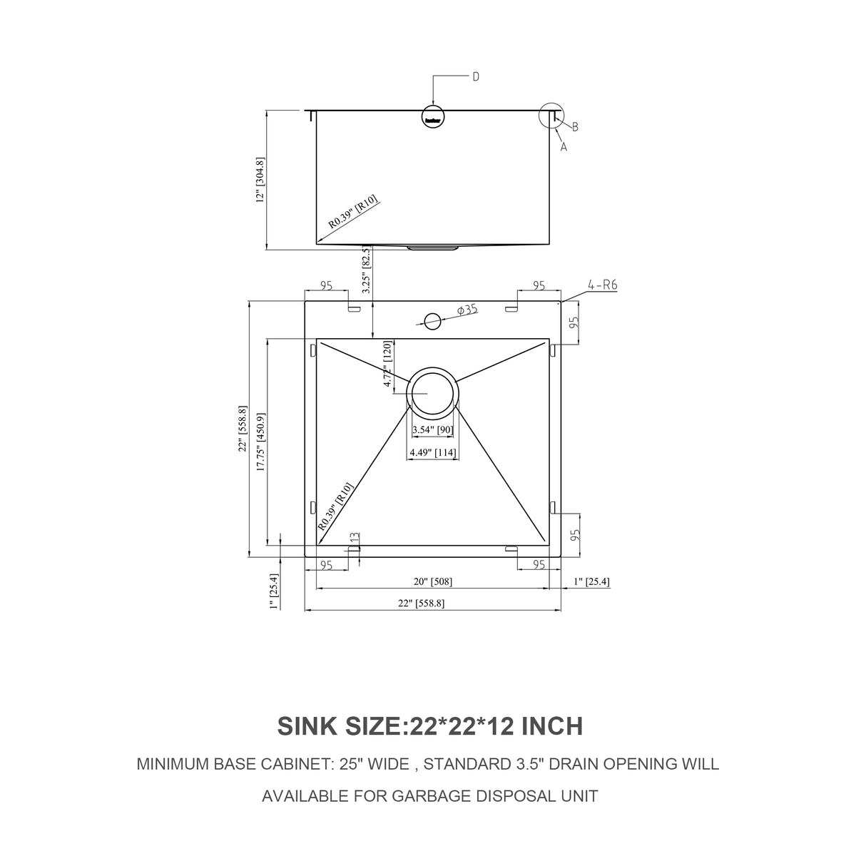 Laundry Sink 22X22X12" Drop In Laundry Sink Brushed Nickel Stainless Steel