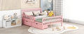 Full Size Wood Platform Bed With Guardrails On Both Sides And Two Storage Drawers ,Pink Full Pink Wood
