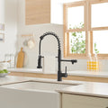 Purifier Kitchen Faucet Drinking Water Faucet, Pull Down Water Filter Kitchen Sink Faucets Matte Black Black Kitchen Contemporary Ceramic Brass