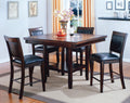 Farmhouse Style 2Pc Dark Brown Espresso Pu Counter Height Chair Bar Stool Footrest Faux Leather Fabric Upholstered Back Seat Wooden Furniture Espresso Dining Room Contemporary,Farmhouse Dining Chairs Wood