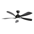 52 Inch Modern With 3 Color Dimmable 5 Abs Blades Remote Control Reversible Dc Motor With Led Light Black Abs