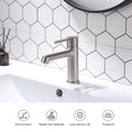 Brushed Nickel Bathroom Faucet For Sink 1 Hole, Bathroom Sink Faucet Single Handle, Modern Bathroom Basin Faucet Bathroom Knob Handles Geometric One Brushed Nickel Side Sprayer Deck Mounted Cartridge Valve Single Hole Faucets Nickel Contemporary 1 Hole