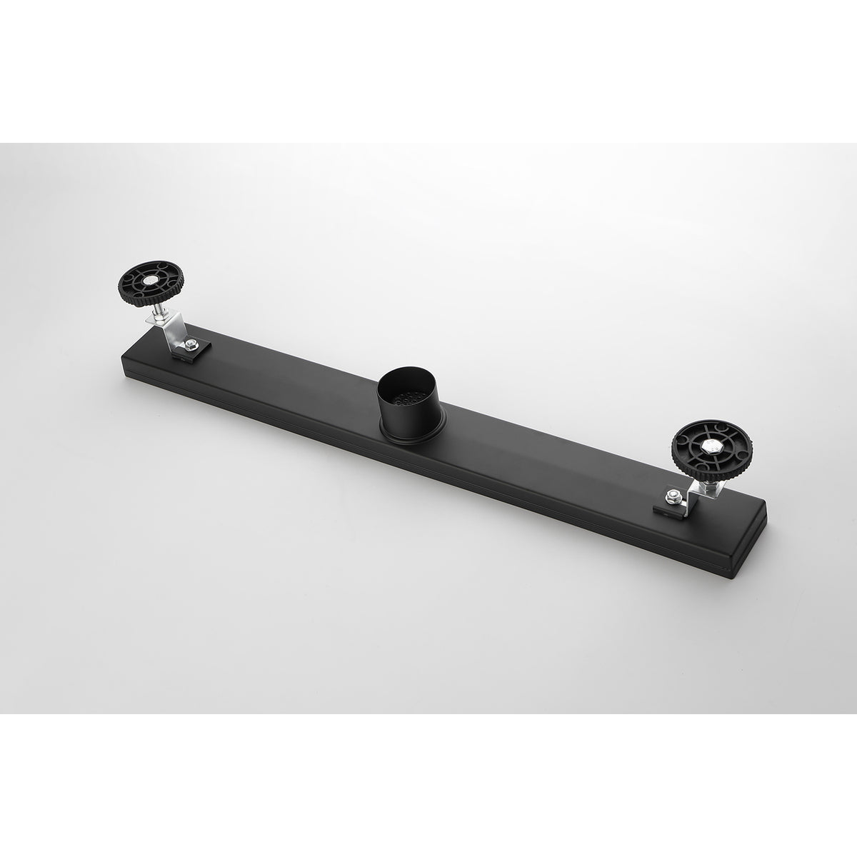 28 Inches Linear Shower Drain, Included Hair Strainer And Leveling Feet Matt Black Stainless Steel