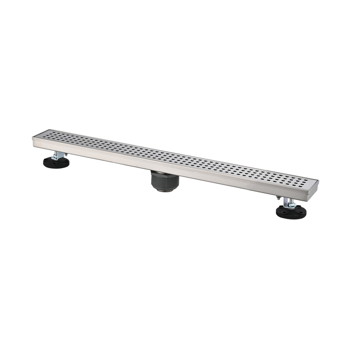 30 Inches Linear Shower Drain, Included Hair Strainer And Leveling Feet Brushed Nickel Stainless Steel