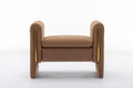 031 Velvet Fabric Single Bench Shoe Bench Makeup Bench For Bedroom Indoor,Coffee Wood Bedroom Brown Solid Eucalyptus Wood Tufted Coffee Polyester Velvet Backless Soft Modern Foam Velvet
