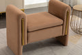 031 Velvet Fabric Single Bench Shoe Bench Makeup Bench For Bedroom Indoor,Coffee Wood Bedroom Brown Solid Eucalyptus Wood Tufted Coffee Polyester Velvet Backless Soft Modern Foam Velvet