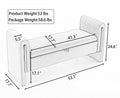 032 Teddy Fabric Storage Bench Bedroom Bench With Gold Metal Trim Strip For Living Room Bedroom Indoor,Ivory Armrest Ivory Polyester Bedroom Solid White Modern Eucalyptus Wood Internal Storage Foam Teddy
