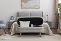 036 Velvet Fabric Storage Bench Bedroom Bench With Wood Legs For Living Room Bedroom Indoor,Light Gray Tufted Light Gray Velvet Bedroom Solid Modern Eucalyptus Internal Storage Foam Velvet