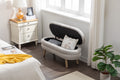036 Velvet Fabric Storage Bench Bedroom Bench With Wood Legs For Living Room Bedroom Indoor,Light Gray Tufted Light Gray Velvet Bedroom Solid Modern Eucalyptus Internal Storage Foam Velvet