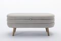 036 Velvet Fabric Storage Bench Bedroom Bench With Wood Legs For Living Room Bedroom Indoor,Light Gray Tufted Light Gray Velvet Bedroom Solid Modern Eucalyptus Internal Storage Foam Velvet