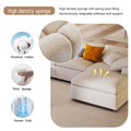 Oversized Modular Sectional Sofa With Ottoman L Shaped Corner Sectional For Living Room, Office, Spacious Space Beige Polyester 7 Seat