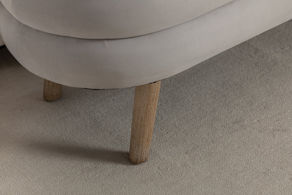 036 Velvet Fabric Storage Bench Bedroom Bench With Wood Legs For Living Room Bedroom Indoor,Light Gray Tufted Light Gray Velvet Bedroom Solid Modern Eucalyptus Internal Storage Foam Velvet