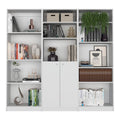 Utah 3 Piece Living Room Set With 3 Bookcases, White White Particle Board Engineered Wood
