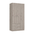 Three Door Armoire Clark, Bedroom, Light Gray Light Gray Particle Board Engineered Wood