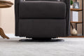 038 Cotton Linen Fabric Swivel Rocking Chair Glider Rocker Recliner Nursery Chair With Adjustable Back And Footrest For Living Room Indoor,Dark Gray Dark Gray Cotton Manual Handle Metal Primary Living Space Soft Tufted Back Modern Foam Linen