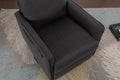 038 Cotton Linen Fabric Swivel Rocking Chair Glider Rocker Recliner Nursery Chair With Adjustable Back And Footrest For Living Room Indoor,Dark Gray Dark Gray Cotton Manual Handle Metal Primary Living Space Soft Tufted Back Modern Foam Linen