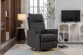 038 Cotton Linen Fabric Swivel Rocking Chair Glider Rocker Recliner Nursery Chair With Adjustable Back And Footrest For Living Room Indoor,Dark Gray Dark Gray Cotton Manual Handle Metal Primary Living Space Soft Tufted Back Modern Foam Linen