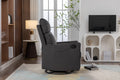 038 Cotton Linen Fabric Swivel Rocking Chair Glider Rocker Recliner Nursery Chair With Adjustable Back And Footrest For Living Room Indoor,Dark Gray Dark Gray Cotton Manual Handle Metal Primary Living Space Soft Tufted Back Modern Foam Linen