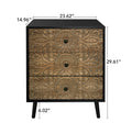 3 Drawer Cabinet, American Furniture,Suitable For Bedroom, Living Room, Study Black Mdf