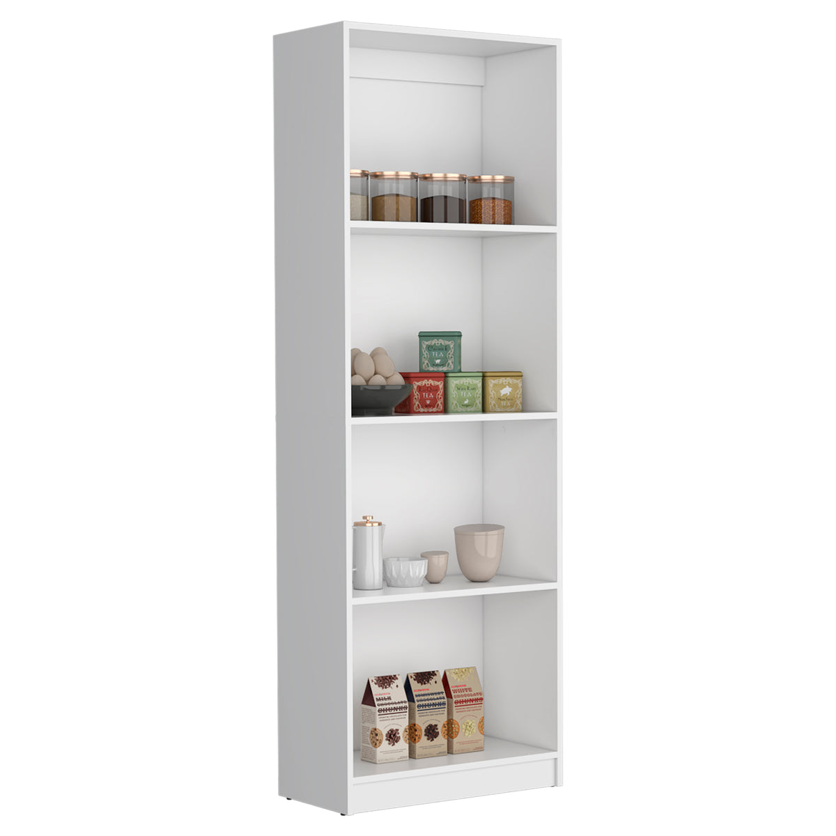 Utah 3 Piece Living Room Set With 3 Bookcases, White White Particle Board Engineered Wood