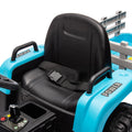 Ride On Tractor With Trailer,12V Battery Powered Electric Tractor Toy W Remote Control,Electric Car For Kids,Three Speed Adjustable,Power Display, Usb,Mp3 ,Bluetooth,Led Light,Two Point Safety Belt Blue Plastic