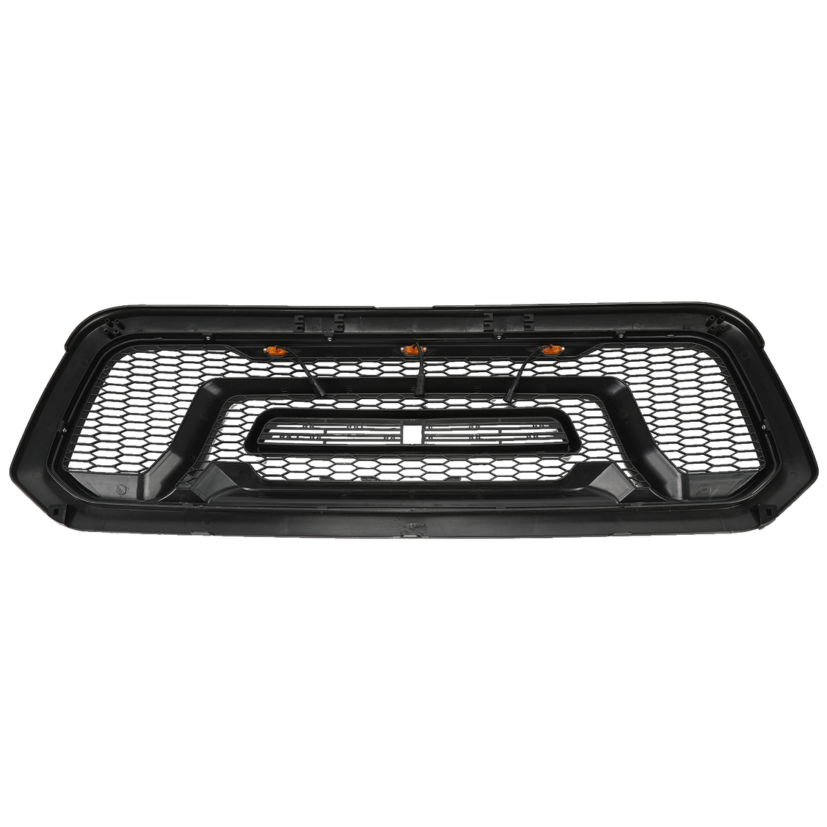 Matte Black Front Bumper Grille Grill W Letters For 2013 2018 Dodge Ram 1500 Black Abs
