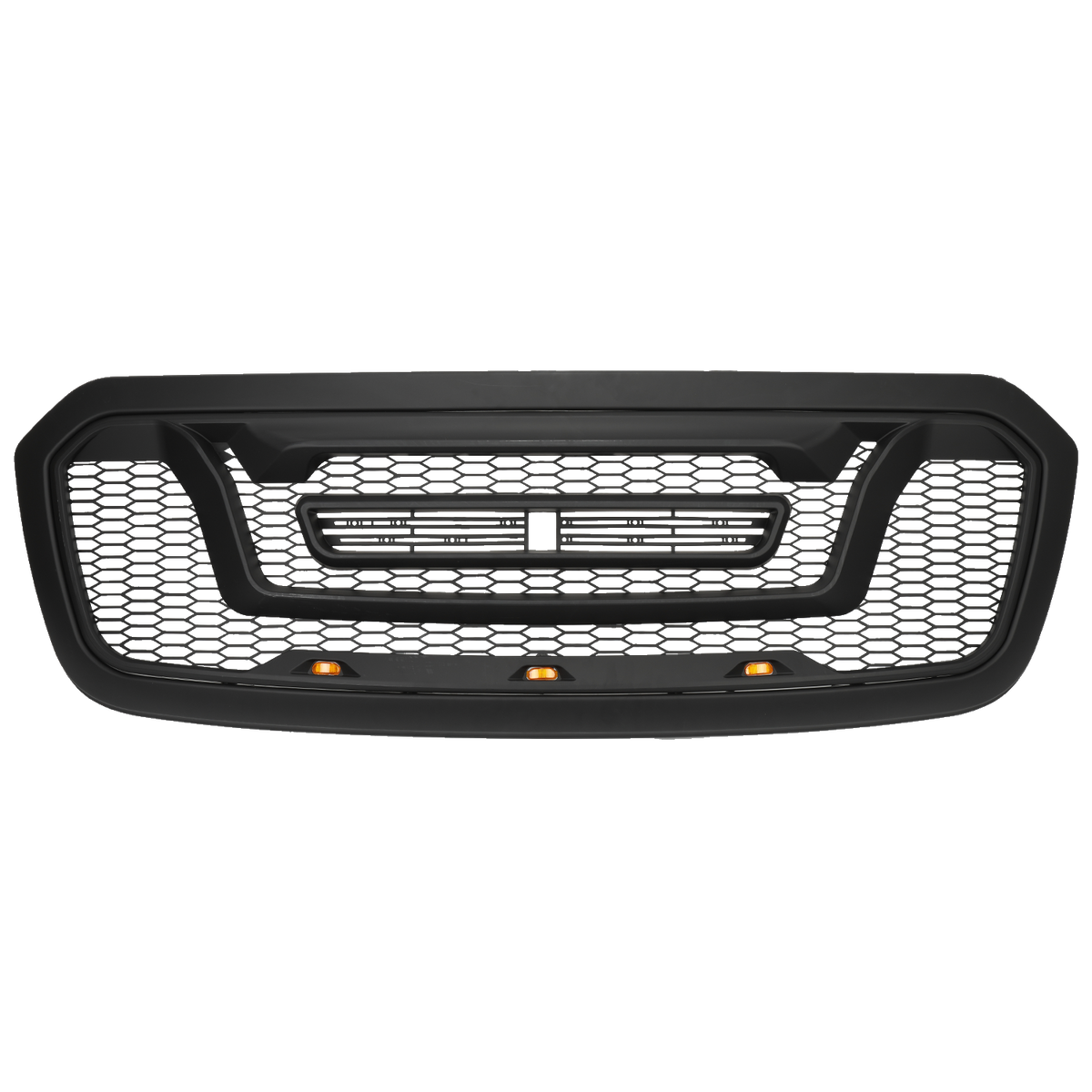 Matte Black Front Bumper Grille Grill W Letters For 2013 2018 Dodge Ram 1500 Black Abs