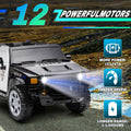 12V7A 30W*2 Four Wheel Drive Leather Seat One Button Start,Forward And Backward, High And Low Speed, Music, Front Light, Power Display, Two Doors Can Open, 2.4G R C, Seat Belt Four Wheel Absorber Black 100 149 Lbs 5 To 8 Years Iron Plastic Outdoor
