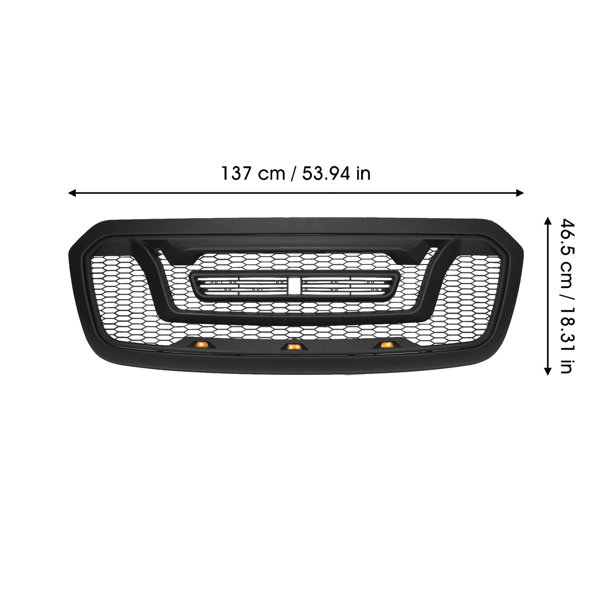 Matte Black Front Bumper Grille Grill W Letters For 2013 2018 Dodge Ram 1500 Black Abs