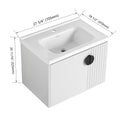 28 Inch Bathroom Vanity With Ceramic Sink, For Small Bathroom, Bathroom Vanity With Soft Close Door White 2 Bathroom Wall Mounted Modern Plywood