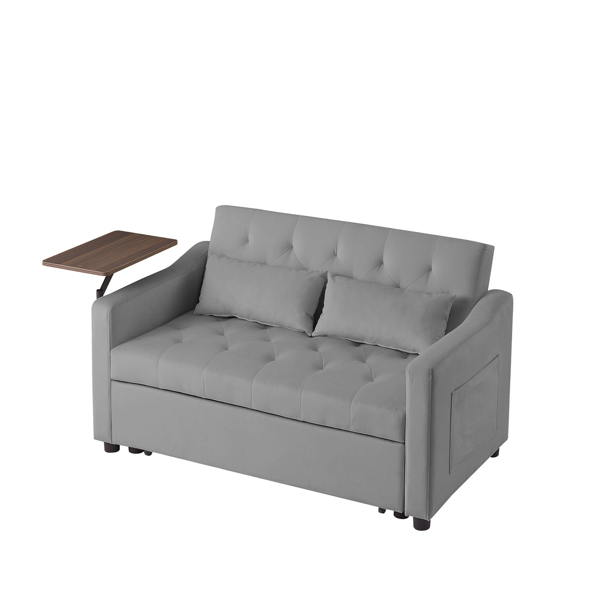 Grey Velvet Sofa Bed Grey Velvet Wood Tufted Back Foam Velvet 2 Seat