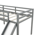L Shaped Twin Size Loft Bed With Ladder And Slide, Gray Gray Solid Wood Mdf