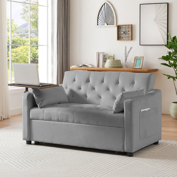 Grey Velvet Sofa Bed Grey Velvet Wood Tufted Back Foam Velvet 2 Seat