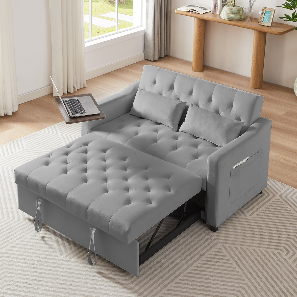 Grey Velvet Sofa Bed Grey Velvet Wood Tufted Back Foam Velvet 2 Seat