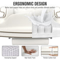 330Lbs Executive Office Chair With Footstool, Ergonomic Design High Back Reclining Comfortable Desk Chair White White Pu Leather