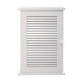 Wall Mounted Cabinet, Hanging Medicine Cabinet With 3 Tiers, Single Louvered Door, Floating Cupboard For Home Bathroom Bedroom, White White Mdf
