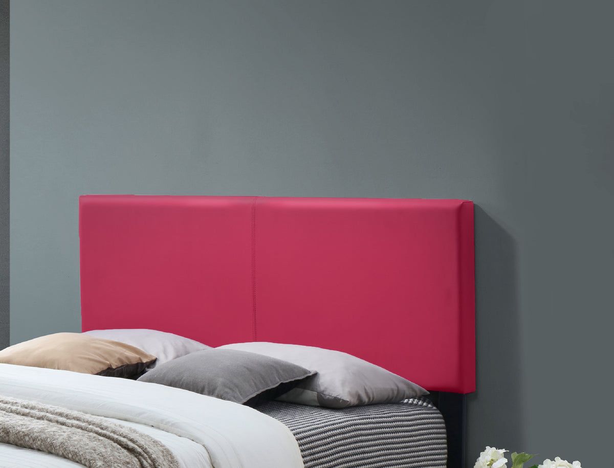 1Pc Modern Beautiful Pink Full Size Bedroom Platform Bed Frame Pu Fabric Pink Solid Wood