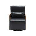 Coolmore 360 Degree Swivel Barrel Club Chair With One Pillow,Modern Comfortable Upholstered Accent Chair,Linen Accent Chair For Living Room,Bedroom Black Pu Black Pu Primary Living Space Modern Foam Pu Leather