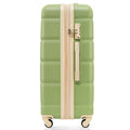 Luggage Set Of 3, 20 Inch With Usb Port, Airline Certified Carry On Luggage With Cup Holder, Abs Hard Shell Luggage With Spinner Wheels, Light Green Light Green Abs