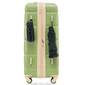 Luggage Set Of 3, 20 Inch With Usb Port, Airline Certified Carry On Luggage With Cup Holder, Abs Hard Shell Luggage With Spinner Wheels, Light Green Light Green Abs