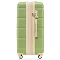 Luggage Set Of 3, 20 Inch With Usb Port, Airline Certified Carry On Luggage With Cup Holder, Abs Hard Shell Luggage With Spinner Wheels, Light Green Light Green Abs